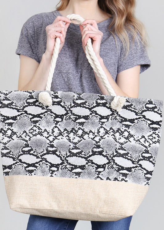 Snake Skin Print Tote Bag - Infinity Lace Boutique