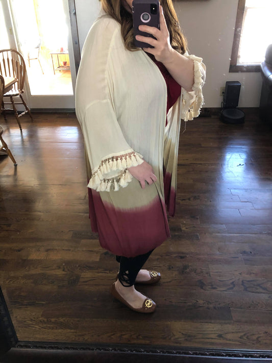 Mulit Color Ombre Kimono with Tassel Detail - Infinity Lace Boutique