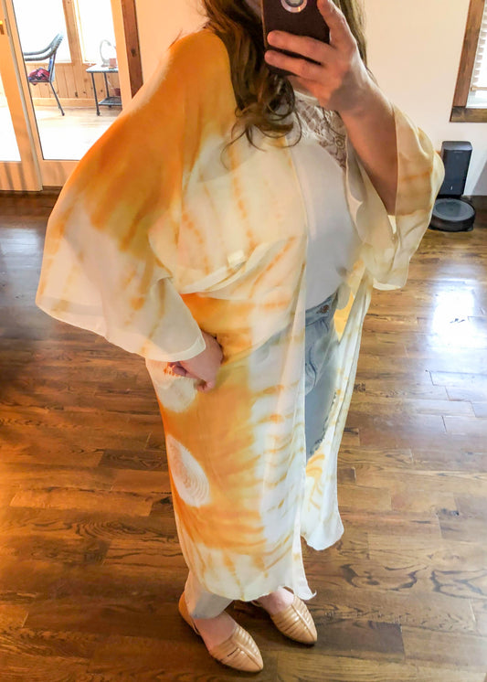 Tie Dye Kimono - Mustard - Infinity Lace Boutique
