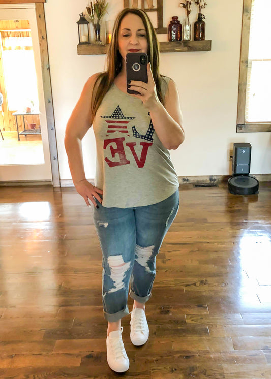 Patriotic Love Graphic Tank - Infinity Lace Boutique