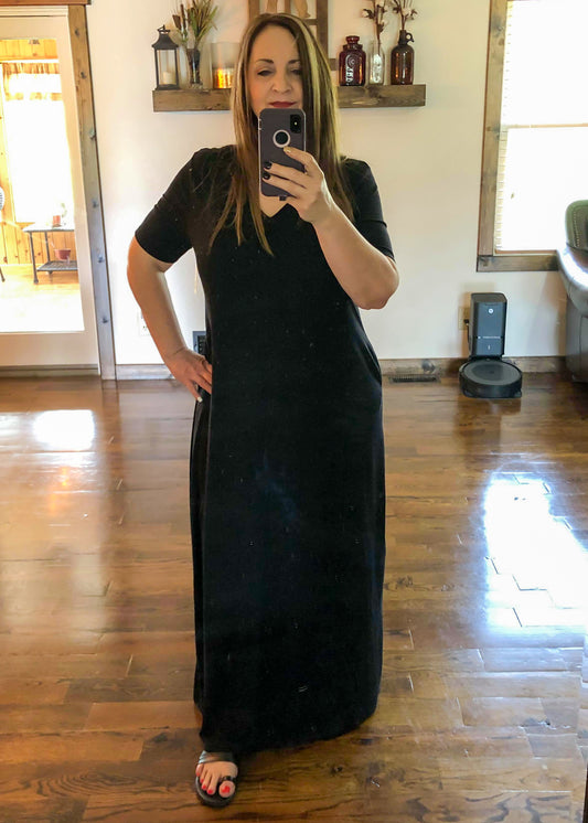 Premium Perfect Maxi Dress - Black - Infinity Lace Boutique