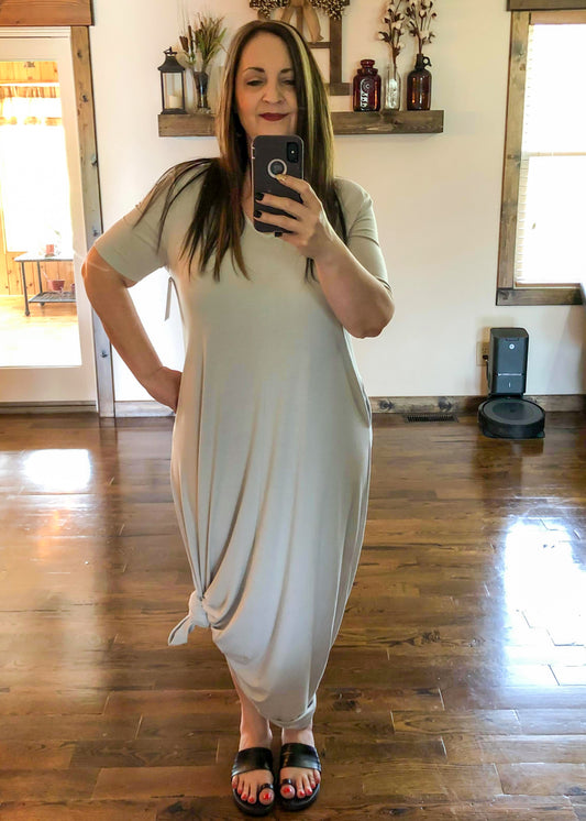 Premium Perfect Maxi Dress - Grey - Infinity Lace Boutique