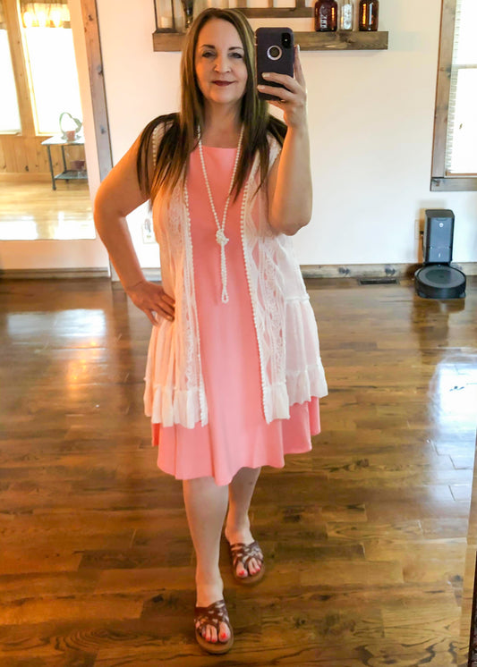 Sleeveless Dress with Pockets - Rose Pink - Infinity Lace Boutique