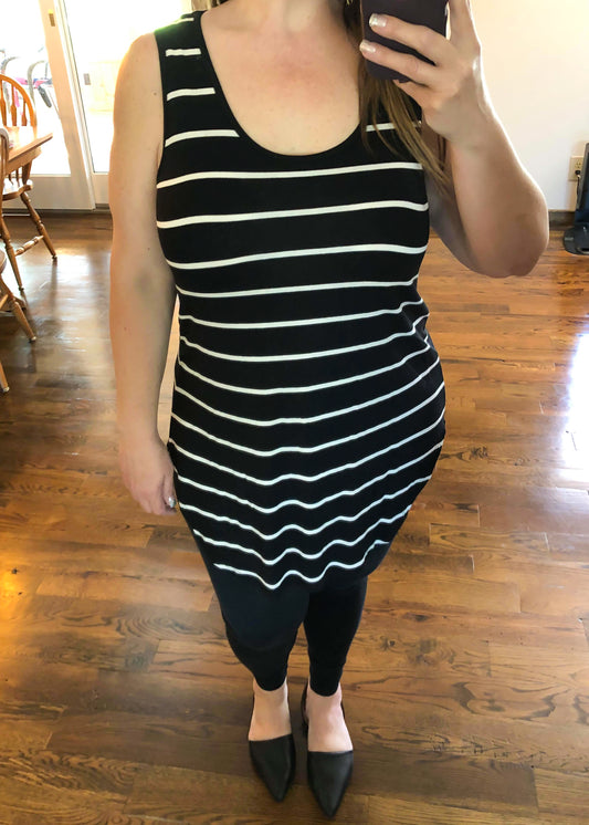 Striped Tank Top - Black - Infinity Lace Boutique