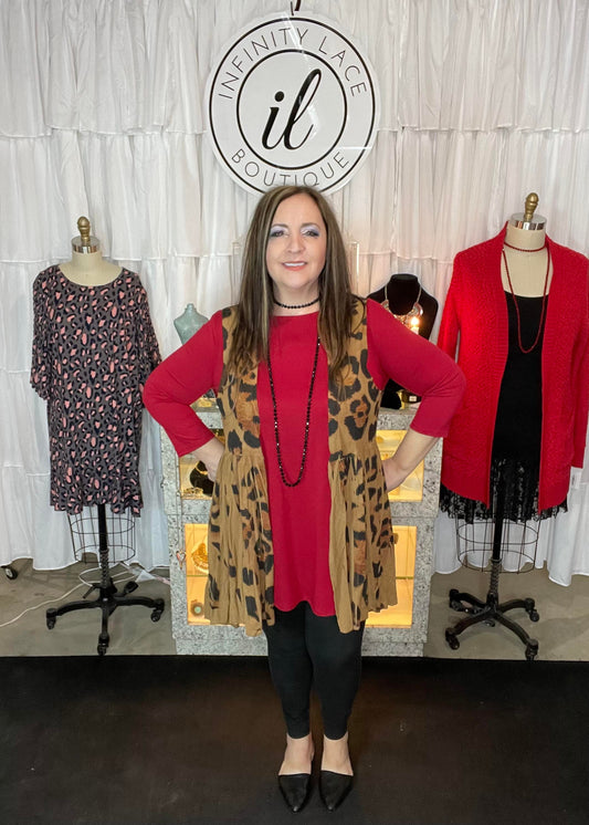 Sleeveless Leopard Cardigan Vest