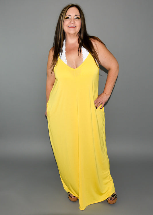 Yellow Premium Perfect Maxi Dress w/ Pockets