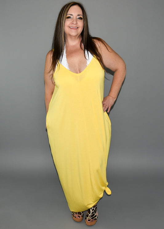 Yellow Premium Perfect Maxi Dress w/ Pockets