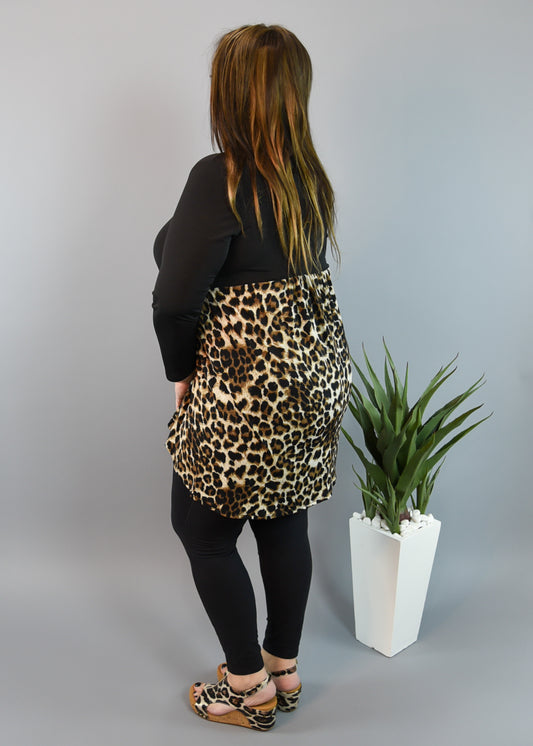 Leopard & Black Tunic Top