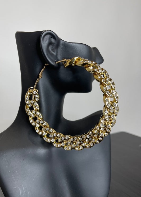 Big Bougie Gold Rhinestone Earrings