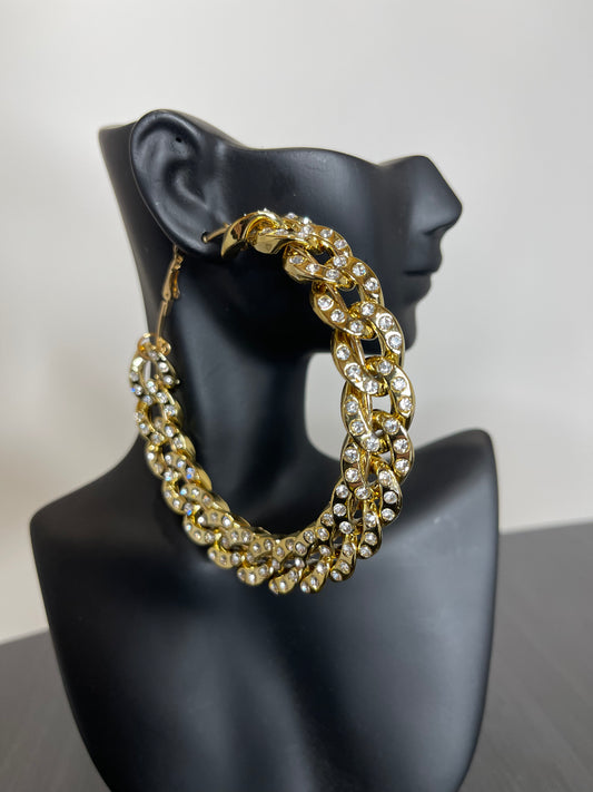 Big Bougie Gold Rhinestone Earrings